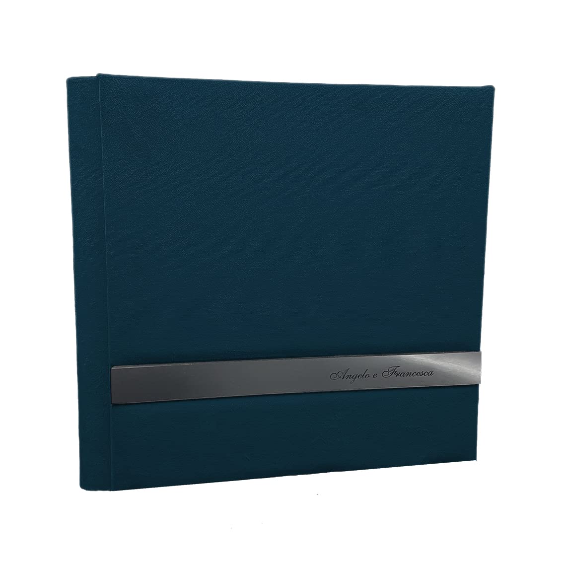 Album photo en velours de luxe avec application personnalisable. Idée cadeau pour mariage, baptême, communion, confirmation, anniversaire, cadeaux utiles, originaux (bleu océan - 23x30 cm 40/f)
