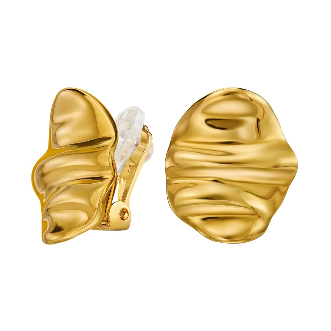 Traveller Ohrclip - Damen - 22kt Vergoldet - Wellen - 20 x 16 mm - 157767