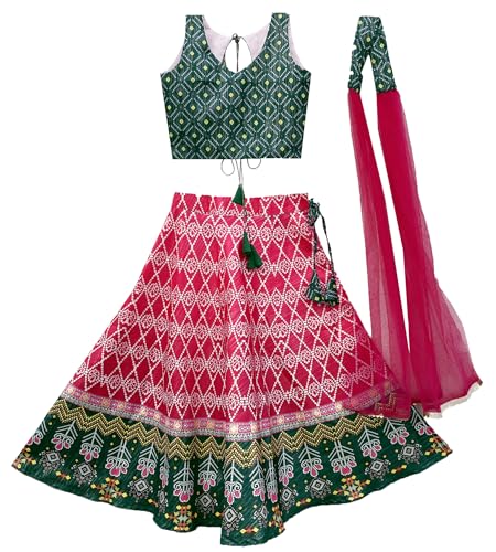 Image of Girls Art Silk Lehenga Choli Set with Net Dupatta
