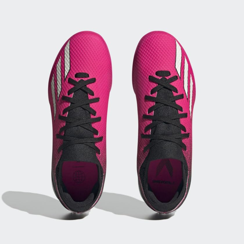 adidas X SPEEDPORTAL.3 Turf Soccer Shoe, Team Shock Pink/Zero Metallic/Black, 4.5 US Unisex Big Kid