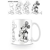 Mickey Mouse Walt Disney Kaffeebecher Sketch Process weiß, 1 Stück (1er Pack)