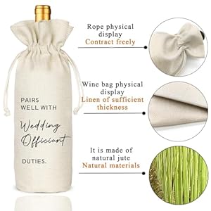 Wedding officiant gifts wine bagbest officiant ever gifts from couplebride groom thank you wedding giftsfunny wine glass and wine bag setpairs well with officiant wedding officiant beige  urban country home decor