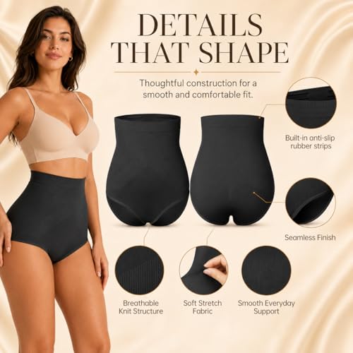 Image of DREAM SLIM Women's High-Waist Seamless Body Shaper Briefs Tummy Control Panty Butt Lifter Shapewear Slim Waist Trainer