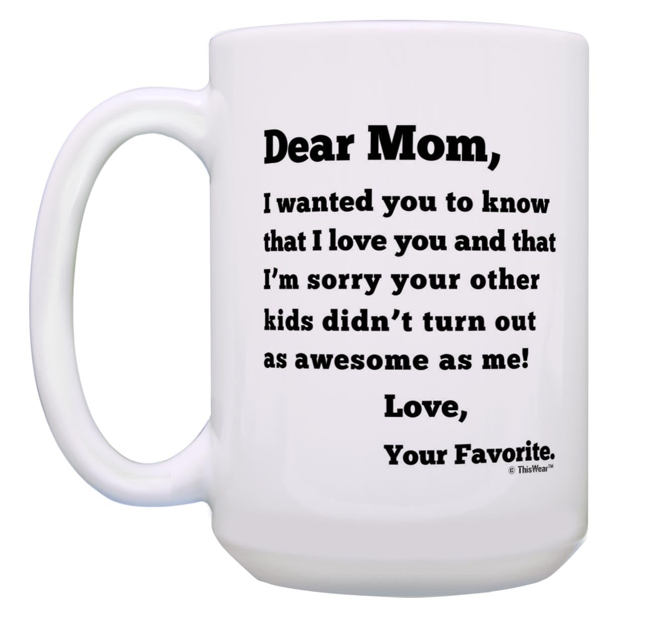 ThisWear Dear Mom Dear Dad I Wanted You to Know 2 Pack 15oz Ceramic Coffee Mug Set