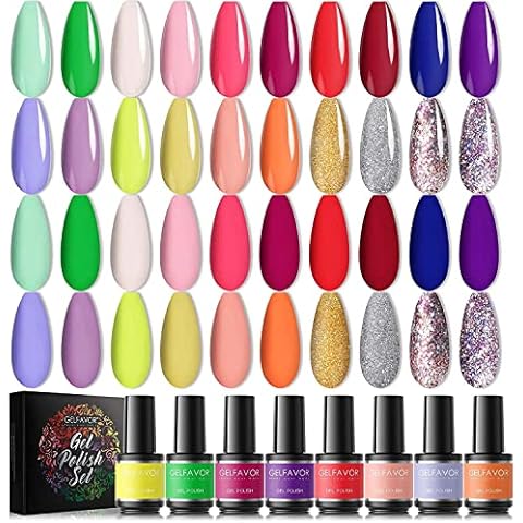GELFAVOR 24 pcs Esmalte en Gel Semipermanente Cover