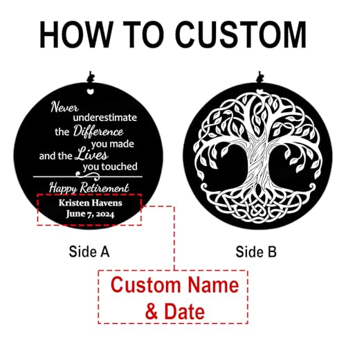 Image of Personalized Retirement Wind Chimes for Outside, 36 inch Happy Retirement Gift for Women, Men, Coworker, Colleague, Boss, Teacher, Nurse, Friend, Going Away Garden Patio Decor