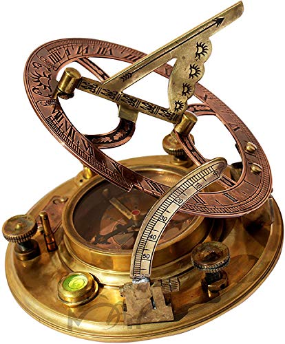 MAH Top Grade 5'' Large Perfectly Calibrated Brass Nautical Sundial Compass, Antique Vintage Style Gifts for Anniversary, Timeless Love Gifts for Him & Her, Perfect for Weddings, Father’s Day - Image 2