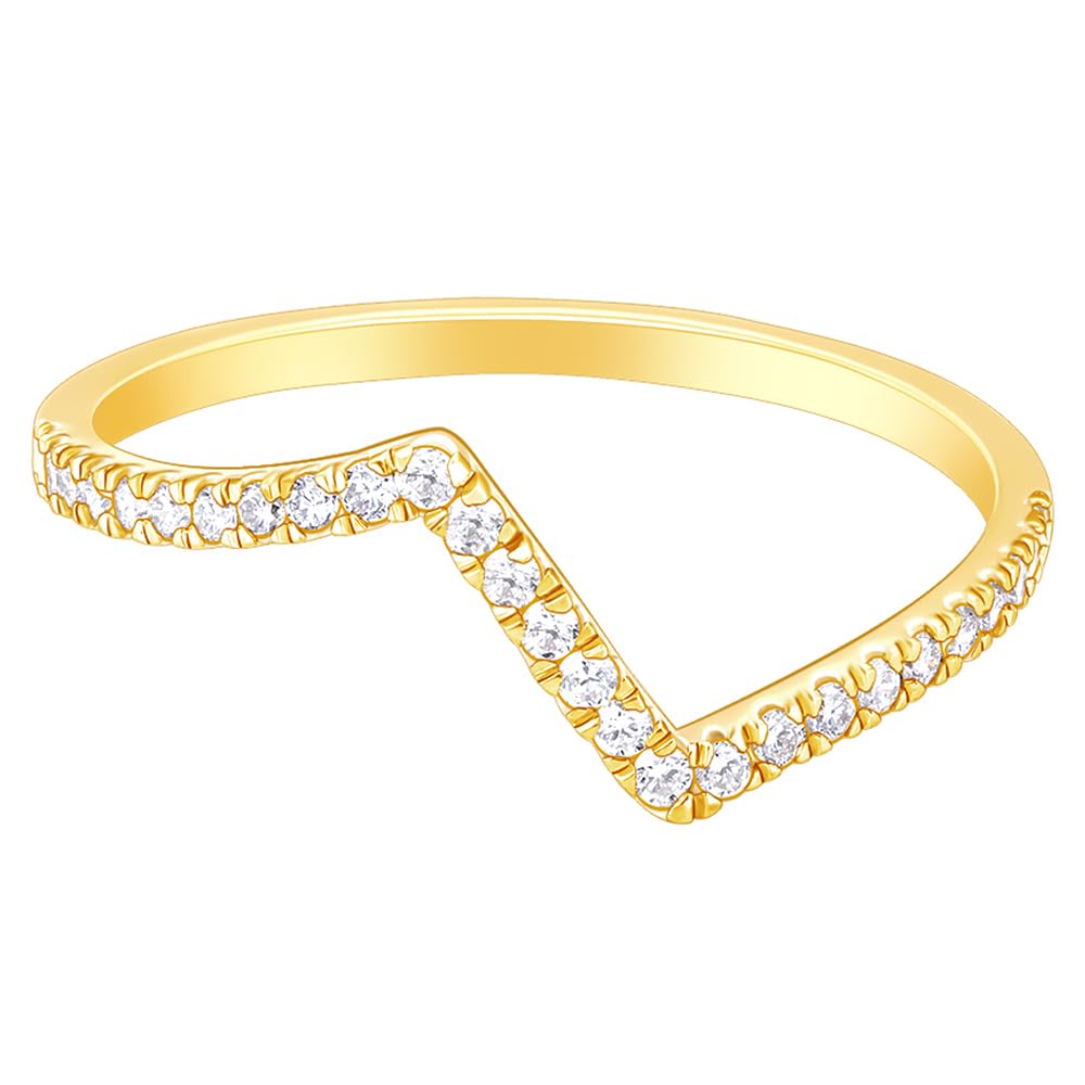 GIVA 925 Silver Golden Edgy Waves Ring, Fixed Size,US-6| Gifts for Women and Girls | With Certificate of Authenticity and 925 Stamp | 6 Months Warranty* (B0CGXQ7M85) Amazon Price History, Amazon Price Tracker