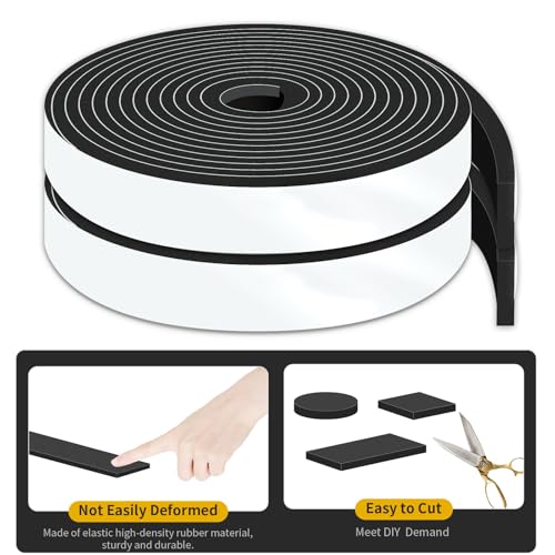 Image of Weather Stripping Door Seal,High Density CR,1 in x 1 /4 in x 26Ft | Weather Stripping,Soundproof,Cold Insulation,Foam Insulation Tape for Door, Front Door Frame, Windows,Sliding Door,Black