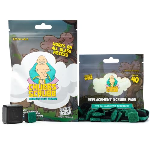 Chubbs Scrubb ���C�K���X�N���[�i�[�Z�b�g - �}�O�l�b�g�K���X�N���[�i�[�ƃX�N���u�p�b�h40�p�b�N | �͂��ɂ�����������ꂢ�� | ������`��ƃT�C�Y�̃K���X�A�Z���~�b�N�A�����Ђɂ��g�p���������܂��B