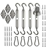 DOEWORKS Sun Shade Sail Kit of Rectangle Sails, Heavy Duty Stainless Steel for Outdoor Using