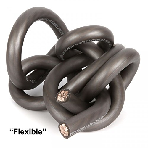 NVX Professional Grade 100% Tinned OFC Copper 5 ft. of Metallic Gray EnvyFlex True Spec 1/0-Gauge Power/Ground Wire Cable [XW0GR5]