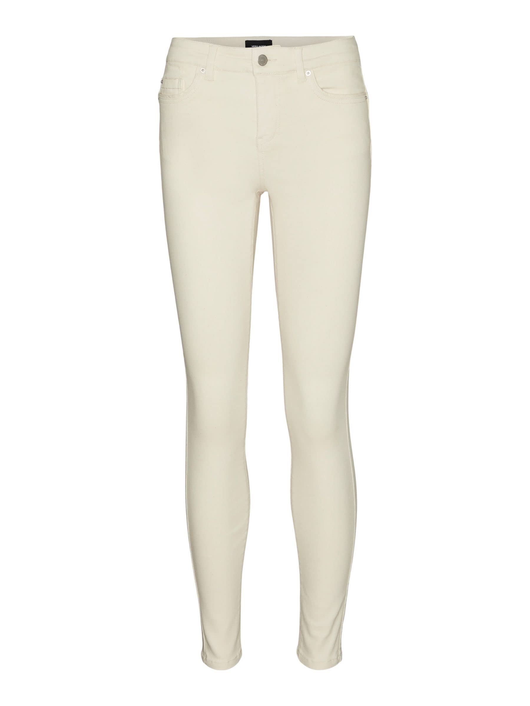 Vero Moda Women's Ecru Vmtessa Hr Wide Jeans Ga Noos Top, M Uk