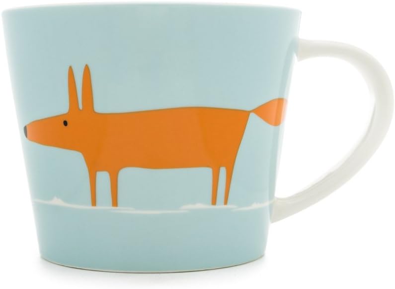 Keith Brymer Jones Collaboration Range - Scion Living Large Mug Mr Fox Ceramic Mug - Gift Boxed - Duckegg & Orange - 525ml