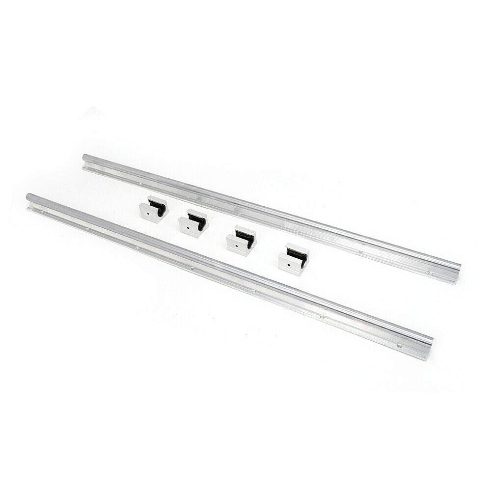 SBR20-800/1000mm Linearführung Welle 2 Schiene 4 SBR20UU Lagerblock Metall (1000mm)