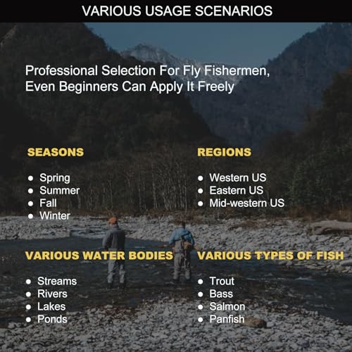 Image of Fly Fishing Flies Assortment Kit, 42 Pieces of Dry, Wet, Nymphs, Streamers, Wooly Buggers, Terrestrials, for Trout Bass Salmon Steelhead, with Silicone Fly Box, Fly Fishermen Gift