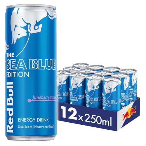 Red Bull Energy Drink Sea Blue Edition, Juneberry, Lot de 12-12 x 250 ml I Boisson énergisante au goût fruité Juneberry I Stimule le corps et l'esprit