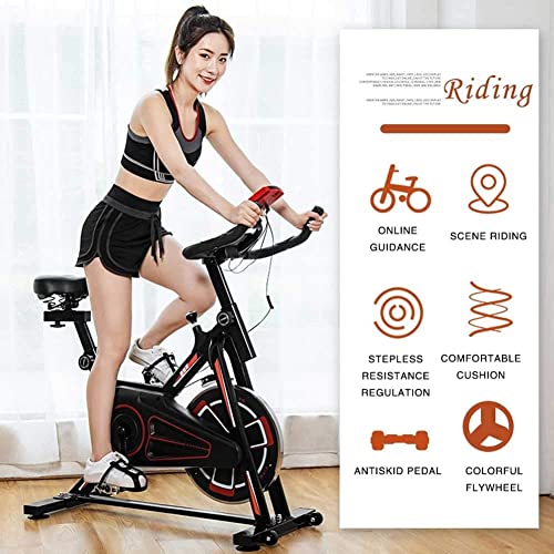 Image of Stationary Exercise Bike Indoor Cycling Bike for Cardio Workout with Comfortable Seat Cushion LCD Monitor for Home Training Bike Super Mute