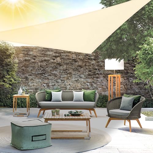 12' x 12' x 12' Genscover Waterproof Triangle Sun Shade Sail Canopy for Patio, Pergola & Backyard...