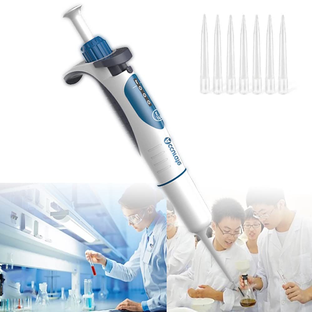 Pipetas Monocanal, Micropipeta de Un Solo Canal de Laboratorio Pipeta de PrecisióN de Volumen Variable CientíFico Ajustable, Ajustable, ErgonóMica y FáCil de Leer,1-10ml