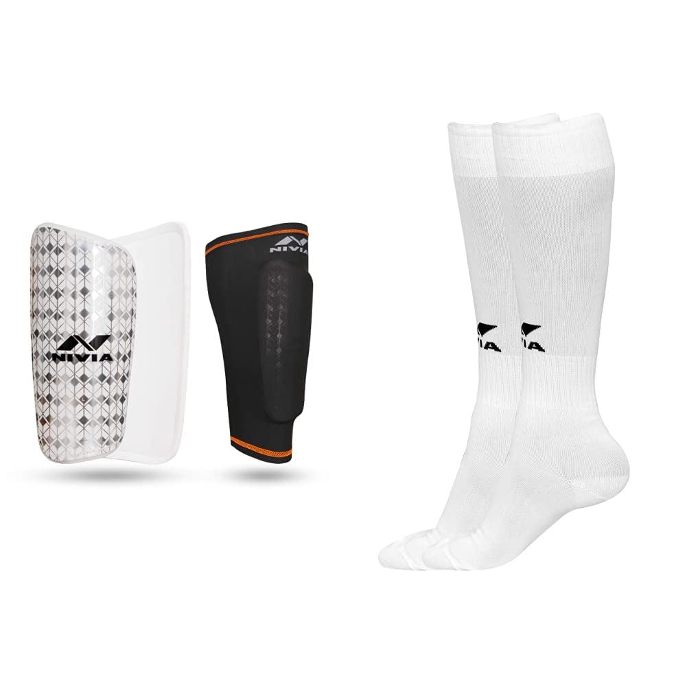 Nivia Classic with Sleeve Shinguard (M)&Nivia Plain Encounter Stockings (M, White) (B08ZN2MCMK) Amazon Price History, Amazon Price Tracker