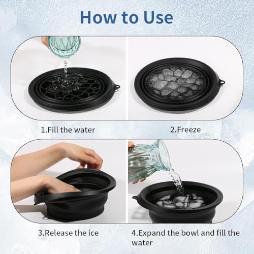 Image of Agonize Face Ice Bowl with Ice Tray, Collapsible Silicone Ice Bath (2) | Face Ice Bowl with Ice Tray