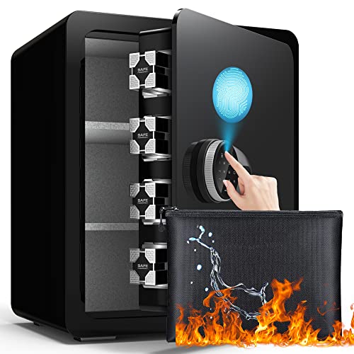 Fireproof Biometric Fingerprint Home Safe Box 2.3 CF Security Box with Electronic Touch Screen Keypad,1S Quick Access Safe Cabinet with Fireproof Waterproof Bag Deluxe Digital Safe Box for Home Office Fireproof Biometric Fingerprint Home Safe Box 2.3 CF Security Box with Electronic Touch Screen Keypad,1S Quick Access Safe Cabinet with Fireproof Waterproof Bag Deluxe Digital Safe Box for Home Office