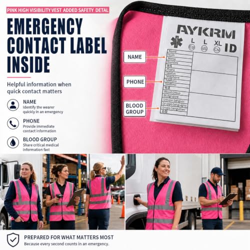 Image of AYKRM 12 colour High visibility viz vest hi vis viz reflective work construction safety vest (XS-8XL)