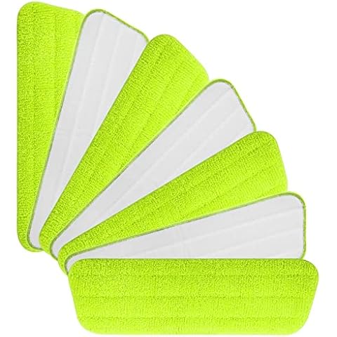 Spray Mop Heads Replacement Mop Pads, MEXERRIS Microfiber Wet Mops Refill Mop Replacement Cleaning Pads for Floor Cleaning Floor Mop Pads Fit for All Spray Mops & Velcro Design Mops,7 Pcs/Set Green Cover
