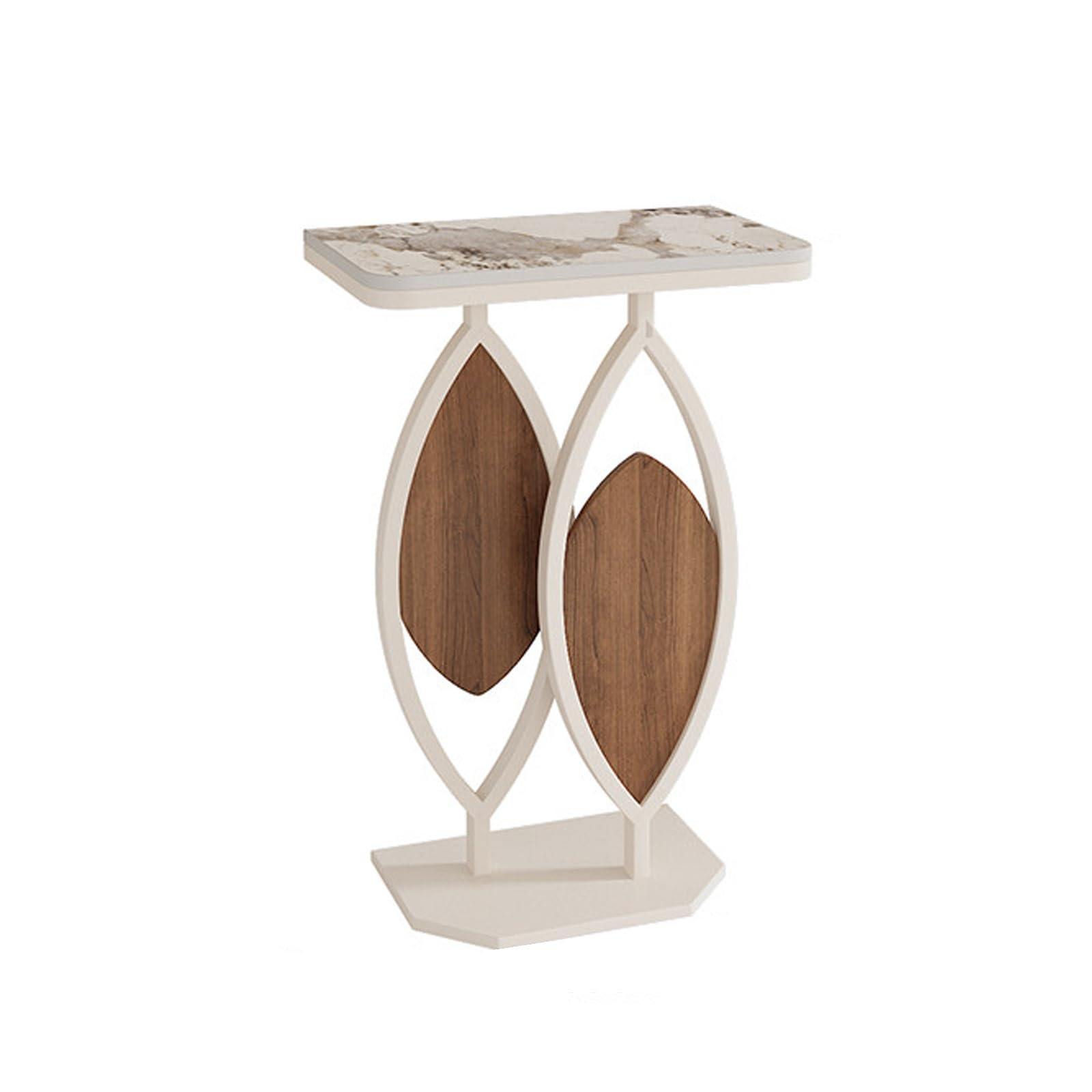 Mesa de entrada dorada de mármol y metal para recibidor elegante de 100cm