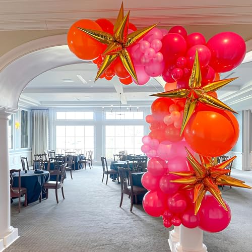 Image of Voircoloria 90pack Hot Pink Balloons Different Size 18 /12 /10 /5 Inch Dark Pink Balloon Garland Arch Kit for Graduation, Wedding, Birthday, Princess Theme Party, Valentine's Day, Baby Shower Decorations