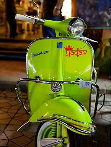 Image of Complete Self Adhesive Small Yadav with King Crown Design Red