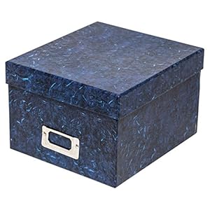 The Photo Album Company – ALBOX57BLUE – Robuste Geschenkbox zum Aufbewahren von Fotos, 13 x 18 cm, dunkelblau marmoriert