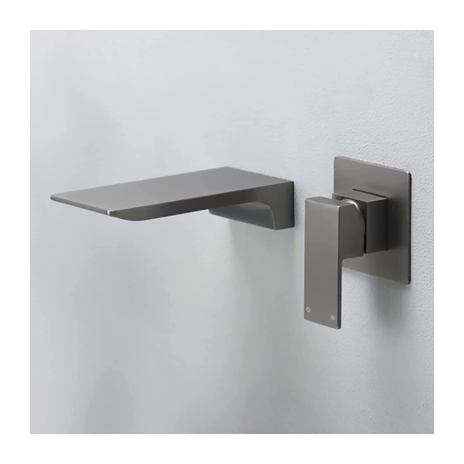 Mitigeur cascade de salle de bain en laiton mural gris haut de gamme