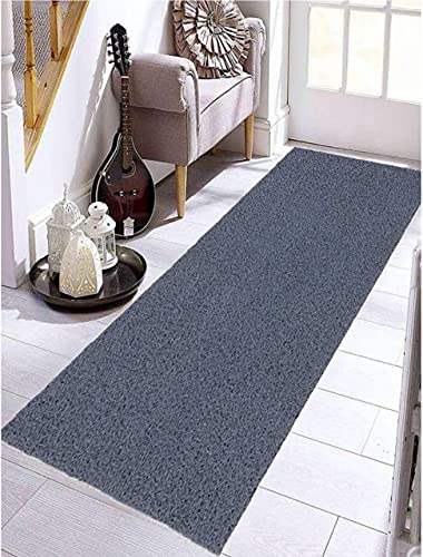 Image of PVC Cushion Rectangular Foot Mat Dirt Rub Thick Mesh Main Entrance Doormat with Anti-Slip Rubber Backing Home Bedroom Bathroom Offices Restaurants Shops (2X10 Feet Grey).