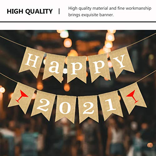 KESYOO Banner de Ano Novo 2021 Papel de Banner de Feliz Ano Novo Guirlanda de Feliz Ano Novo 2021 Su
