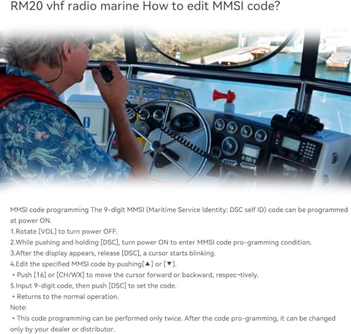 Image of Retevis RM20 Fixed Mount Marine Radio with Built-in GPS DSC, Antenna Kit | Sailing Club & School, 110dB Speaker, NOAA Weather Alert, US /Canada /International Channels, Fiberglass Antenna, 7 Meter Cable