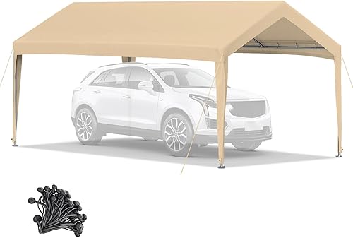 RoamRider Cubierta de repuesto para cochera de 10 x 20 pies, cubierta de cochera, resistente a los rayos UV, impermeable, con bolas elásticas para