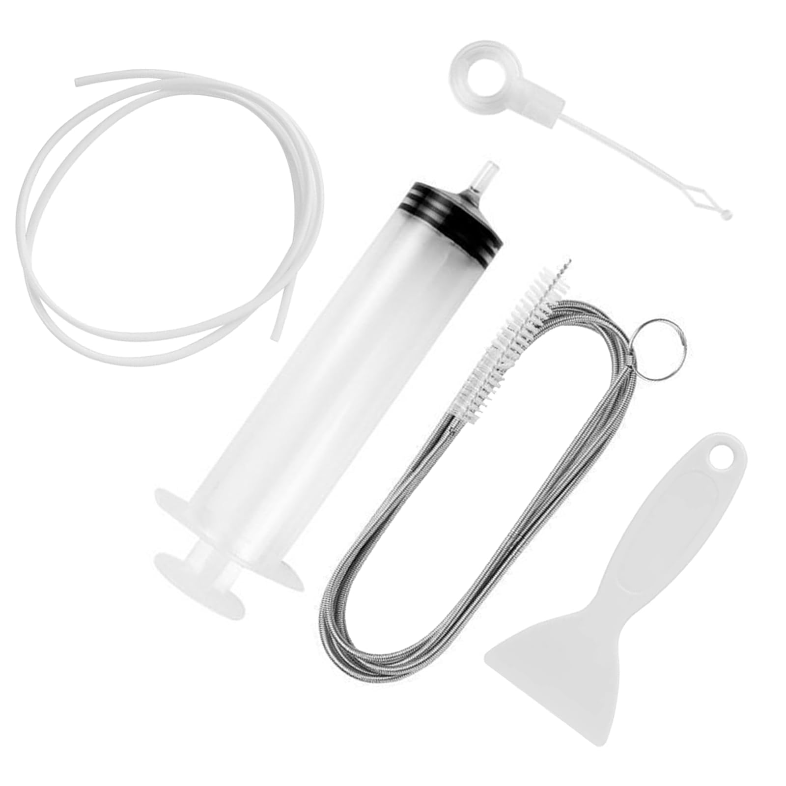 5 Pcs Fridge Dredger Set, Fridge Drain Hole Cleaning Tool, Refrigerator Drain Hole Blockage Remover Kits, Reusable Refrigerator Drain Dredging Tool Kit for All Refrigerator Cleaning (White)