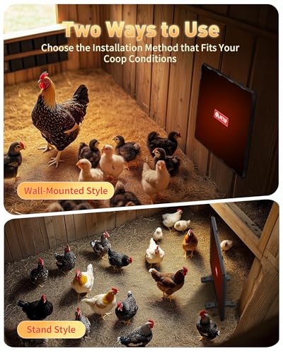 Image of PETNF Chicken Coop Heater 140 Watts Radiant Heat Chicken Heater Energy Efficient Design Safer Than Brooder Lamps Heater for Chicken Coop, Heating Wire UL-Compliant Two Ways to Use, 11.81''x15.74''