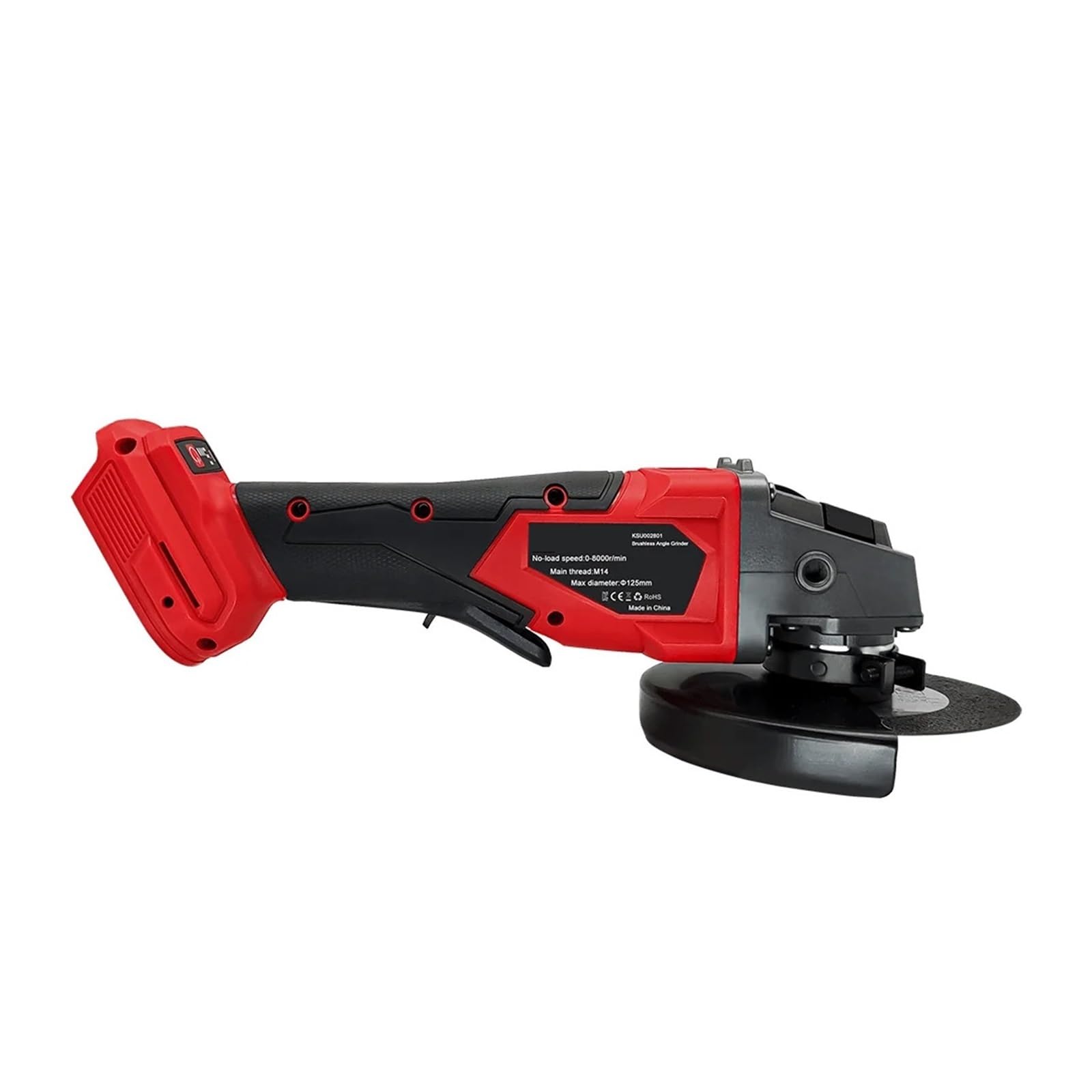 Smerigliatrice elettrica, 125MM M14 Smerigliatrice angolare elettrica senza spazzole Macchina da taglio a velocità variabile Rettifica utensile elettrico batteria 18V (senza batteria)