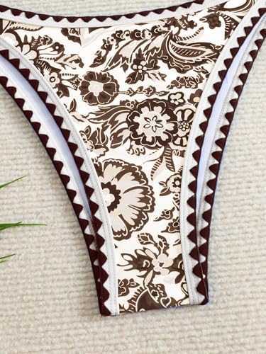 Image of BYFINECANY Women's Floral Printed Bathing Suit Halter Paisley Summer Swimsuit Bikinis Set