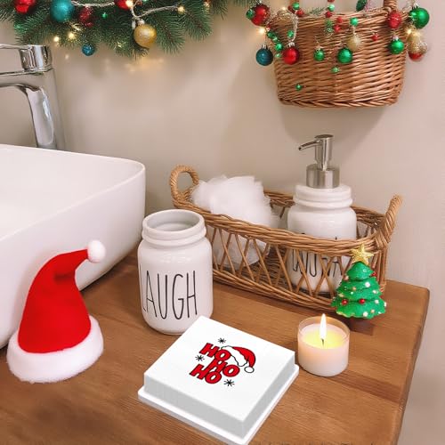 Tbsone Christmas Paper Napkins Disposable: 3-Ply Funny Santa Xmas Napkin, Holiday Party Table Decor for Luncheon, Dinner, Dessert, Cocktail, Appetizer (6.5 x 6.5 Inches, 50 Pack) – Image 8