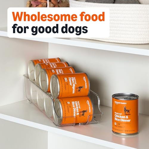 Image of Amazon Basics Wet Dog Food Meaty Loaf Variety Pack, Filet Mignon Flavor and Chicken & Rice Dinner, Made with Real Chicken and Beef, 13.2 oz can, (6 cans of Each Flavor, 12 cans in Total)