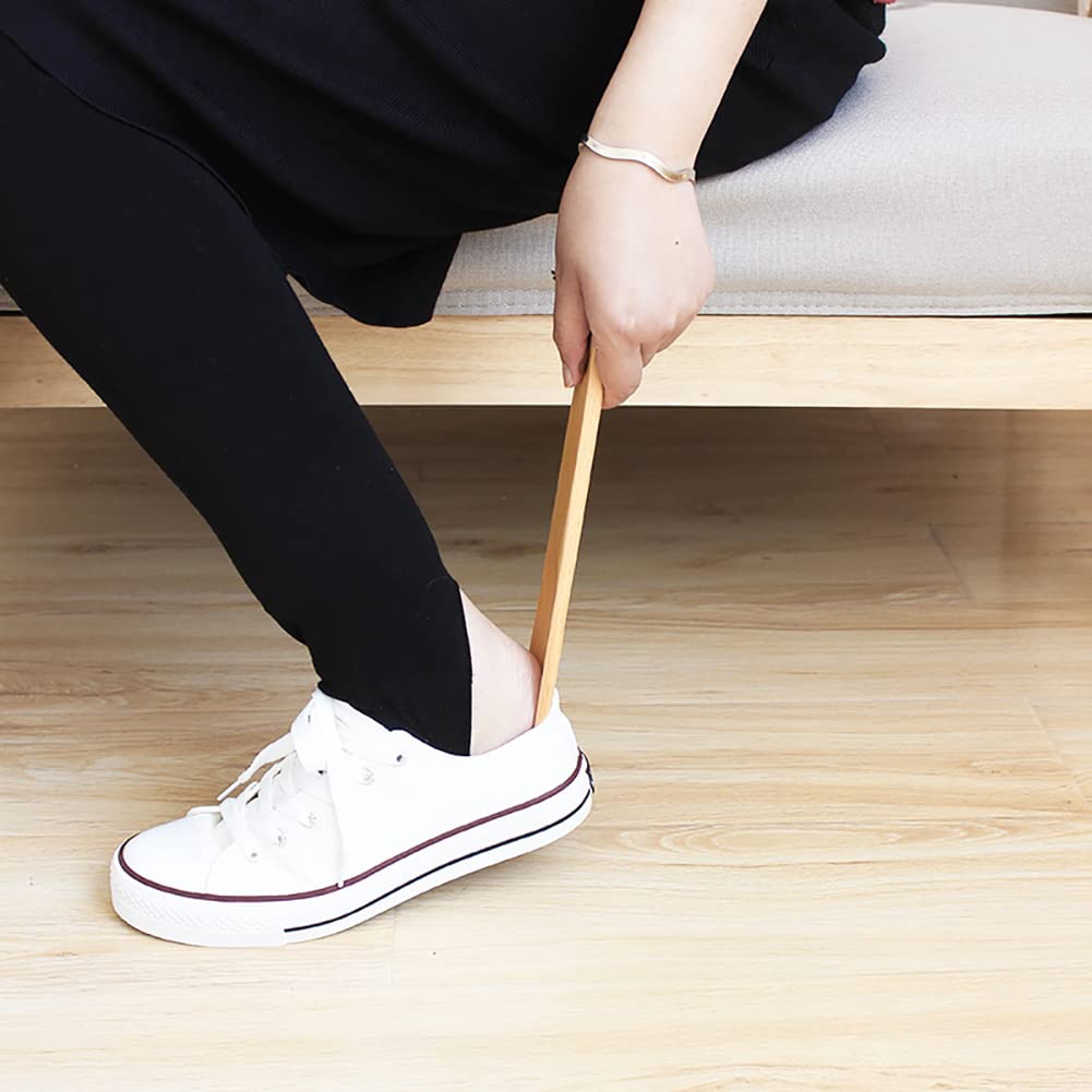 Chausse-Pied Professionnel En Bois À Long Manche Corne De Chaussure En Hêtre Corne De Chaussure En Bois Lève-Chaussure Confortable Pour Bottes