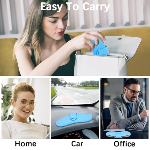 Image of CREATCABIN Leather Sunglasses Case Portable Slim Glasses Case Soft Eyeglasses Spectacle Cases Pouch Bag Cover Lightweight with Cleaning Cloth Gifts for Women Men Travel Vacation 6.9x3.4 Inch Sky Blue