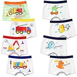 💝【Convient Aux Enfants de 2 à 9 Ans Boxer Enfant Garcon Coton Ultra-doux】Ce calecon enfant est le cadeau idéal pour toutes les occasions (Pâques, Fête des Enfants, Noël). Ce boxers garçon arbore un imprimé dinosaure et voiture. Surprenez votre petit garçon avec ce boxer enfant garcon confortable et amusant ! 🎁