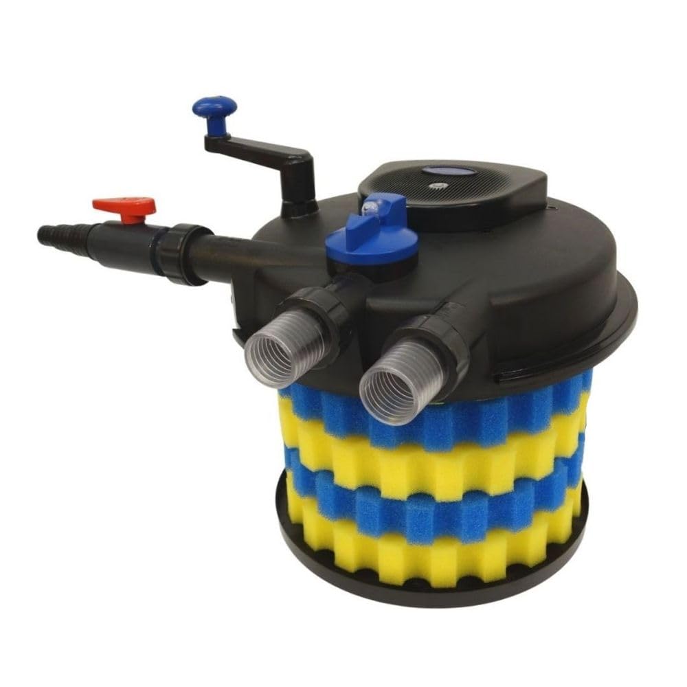 AquaOne CPF-20000 I Filtro de estanque para estanques de hasta 40.000 litros I filtro orgánico para estanques incluye 36 W UVC clarificador con limpieza de manivelas, agua clara sin algas flotantes