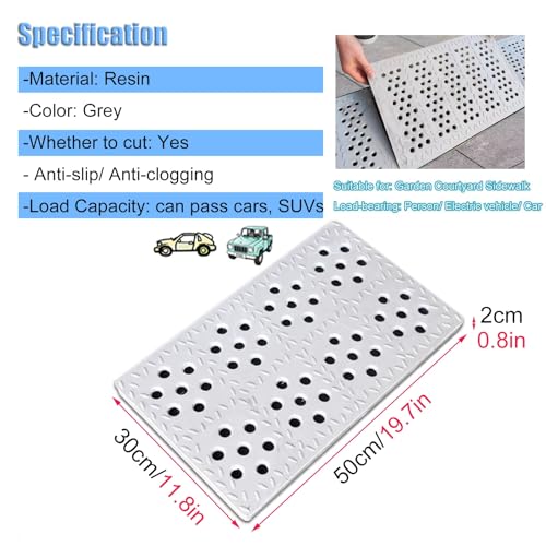 Grille de caniveau robuste perforée pour allée de garage et parking