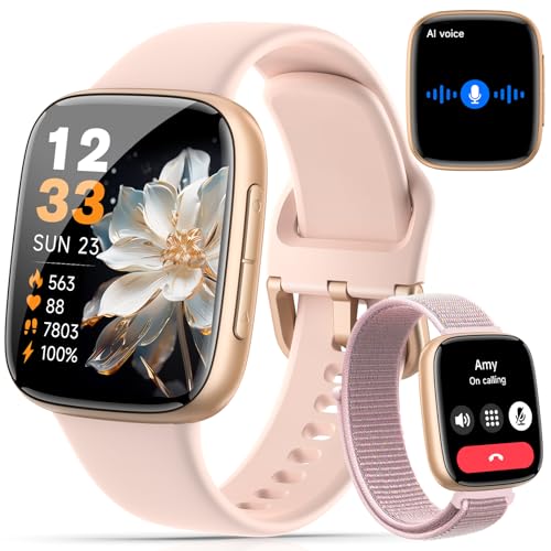 Smart Watches for Women for iPhone & Android Phones, 1.85' AMOLED Smart Watch with Heart Rate/ SpO2/ Sleep Monitor, 3ATM Waterproof, Calls & Messages, 120+ Sports Modes Fitness Watch, Dynamic Dials
